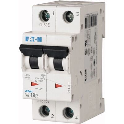 Interruptor Eaton FAZ-C6/2 - 2P, 6A, Tipo C Interruptor Eaton FAZ-C6/2 - 2P, 6A, Tipo C