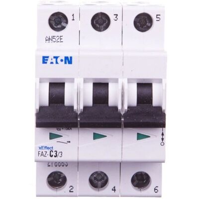 Eaton 3P 3A Leitungsschutzschalter - C-Kurve, DIN Montage Eaton 3P 3A Leitungsschutzschalter - C-Kurve, DIN Montage