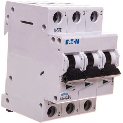 Eaton 3P 8A Schutzschalter - Typ C - DIN-Schiene Eaton 3P 8A Schutzschalter - Typ C - DIN-Schiene