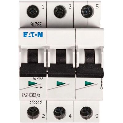 Eaton 3-polig 63A Automatisk Type C - DIN-montering Eaton 3-polig 63A Automatisk Type C - DIN-montering