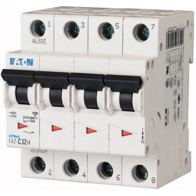 Eaton FAZ-B63/4 Leitungsschutzschalter - 63A, 4p, B-Charakteristik Eaton FAZ-B63/4 Leitungsschutzschalter - 63A, 4p, B-Charakteristik