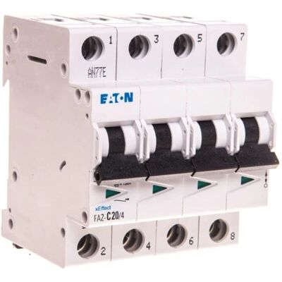 Eaton FAZ-C20/4 Automatsikring - 4P 20A 10kA IP20 Eaton FAZ-C20/4 Automatsikring - 4P 20A 10kA IP20