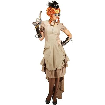 buttinette Loretta Taupe Kleid - Vokuhila, Rüschen - Unisex buttinette Loretta Taupe Kleid - Vokuhila, Rüschen - Unisex