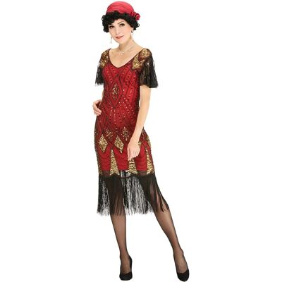 buttinette Paillettenkleid 20er, rot-gold - Gr. L/XL buttinette Paillettenkleid 20er, rot-gold - Gr. L/XL