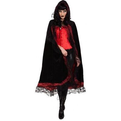 buttinette Vampir-Umhang 130 cm, schwarz/rot - Universalgröße buttinette Vampir-Umhang 130 cm, schwarz/rot - Universalgröße