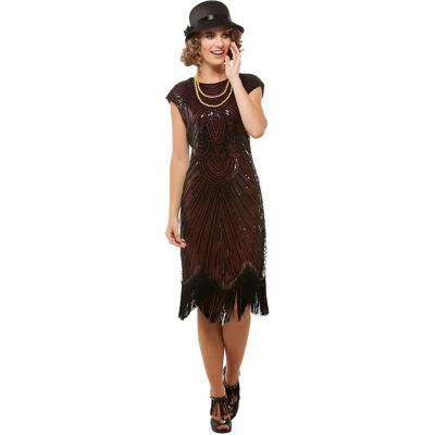 buttinette Charleston-Perlenkleid, schwarz/rot - Unisex buttinette Charleston-Perlenkleid, schwarz/rot - Unisex