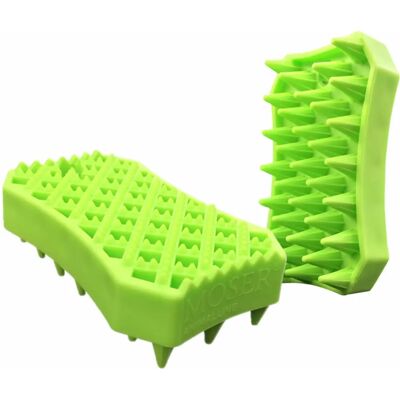 Moser Rubber Pet Brush Sheddy Green Moser Rubber Pet Brush Sheddy Green