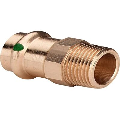 Viega Sanpress Übergangsstück - 18mm x R 1/2 - Messing Viega Sanpress Übergangsstück - 18mm x R 1/2 - Messing