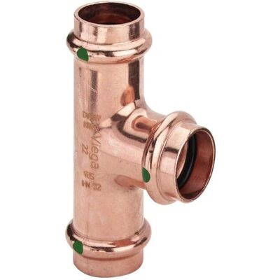 Viega T-Stück Kupfer 22x15x22mm - T-form Rohrfitting Viega T-Stück Kupfer 22x15x22mm - T-form Rohrfitting