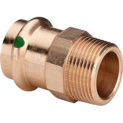 Viega Sanpress Raccord de transition - 35mm x R 1 - Bronze Viega Sanpress Raccord de transition - 35mm x R 1 - Bronze