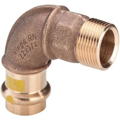 Codo de 90° de bronce Viega - Gas/Agua, SC-Contur, 18mm x 1/2" Codo de 90° de bronce Viega - Gas/Agua, SC-Contur, 18mm x 1/2"