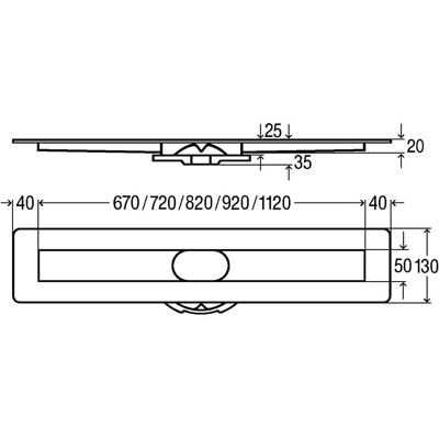 Viega Edelstahl Duschrinne - 900mm - Rechteckig - K=300 Viega Edelstahl Duschrinne - 900mm - Rechteckig - K=300
