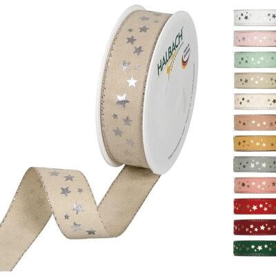 Halbach Seidenbander 295-025-71-18 Nastro regalo con stelle - Decorazione natalizia Halbach Seidenbander 295-025-71-18 Nastro regalo con stelle - Decorazione natalizia