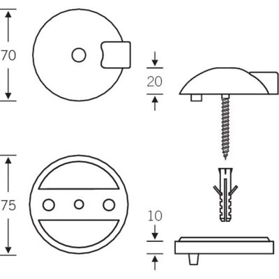 FSB Paracolpi per porta in alluminio - Stopper 38 3884 FSB Paracolpi per porta in alluminio - Stopper 38 3884
