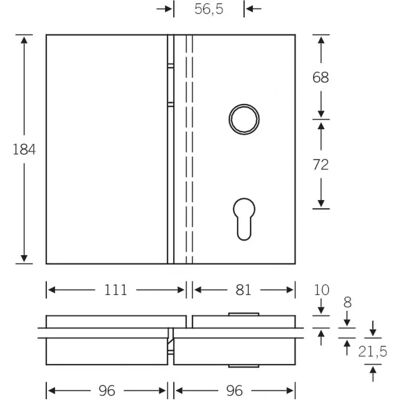 FSB Glastürschloss 13 4220 - Edelstahl, Rechteckig, Mit Deckschildern FSB Glastürschloss 13 4220 - Edelstahl, Rechteckig, Mit Deckschildern