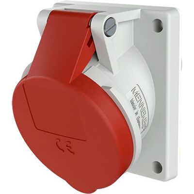 Mennekes 1500 Steckdose - 5-polig, 32A, IP44, Rot & Weiß Mennekes 1500 Steckdose - 5-polig, 32A, IP44, Rot & Weiß