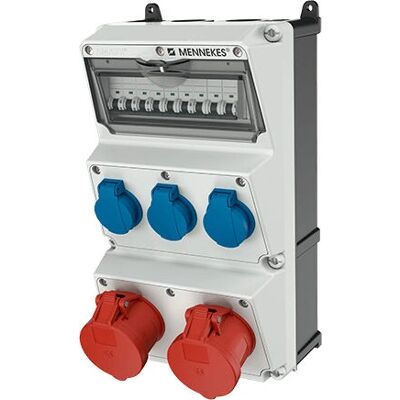 MENNEKES 930015 Stopcontact - Type F, Blauw, Rood, Wit MENNEKES 930015 Stopcontact - Type F, Blauw, Rood, Wit