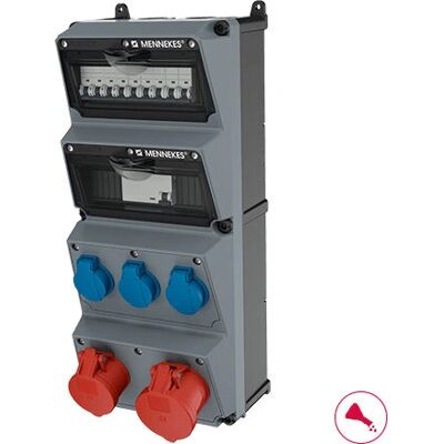 Mennekes 940015 Steckdose - Typ F, Grau, 3 Schuko - Industriequalität Mennekes 940015 Steckdose - Typ F, Grau, 3 Schuko - Industriequalität