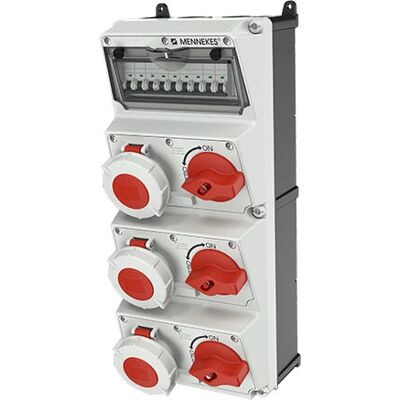 Mennekes 940027 Steckdose - Typ F, Rot, Weiß Mennekes 940027 Steckdose - Typ F, Rot, Weiß