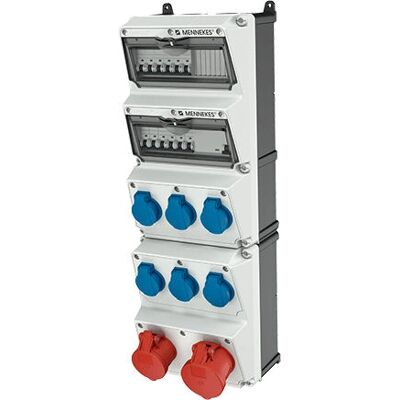 MENNEKES 950004 Steckdose - Typ F, Blau, Rot, Weiß - Steckdose MENNEKES 950004 Steckdose - Typ F, Blau, Rot, Weiß - Steckdose