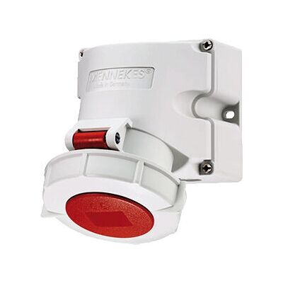 Mennekes 9142 Enchufe exterior rojo de 5 polos - Tomacorriente Mennekes 9142 Enchufe exterior rojo de 5 polos - Tomacorriente