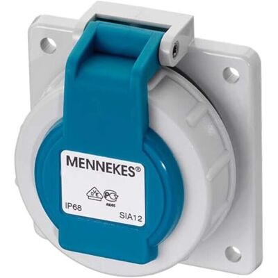 Mennekes Modèle 17006 Prise Schuko IP68 Bleue - Publicité Mennekes Modèle 17006 Prise Schuko IP68 Bleue - Publicité
