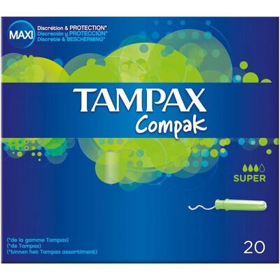 Tampax - Compak Super 20 - Unid - 20 - Tampon Tampax - Compak Super 20 - Unid - 20 - Tampon