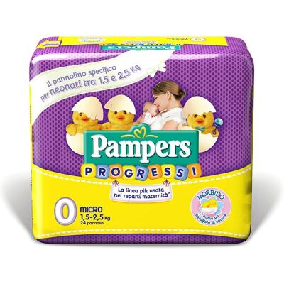 Couches Pampers Progressi Micro Nouveau-né - 1-2,5kg, Pack de 24 - Publicité Couches Pampers Progressi Micro Nouveau-né - 1-2,5kg, Pack de 24 - Publicité