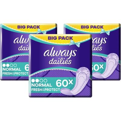Always Dailies Normal Fresh & Protect Panty Liners - Panty Liners Always Dailies Normal Fresh & Protect Panty Liners - Panty Liners