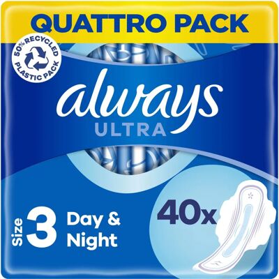 Always Ultra Assorbenti Igienici Notturni con Ali - Confezione da 40 - Assorbenti Igienici Always Ultra Assorbenti Igienici Notturni con Ali - Confezione da 40 - Assorbenti Igienici