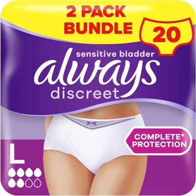 Always Discreet Large x10 L Incontinence Pants Always Discreet Large x10 L Incontinence Pants