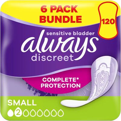 Always Discreet - Incontinence Pads Small - 120 - Pads Always Discreet - Incontinence Pads Small - 120 - Pads