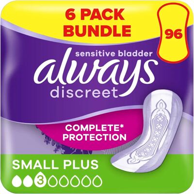 Always - Discreet - 16x6 - Med Absorb - Incontinence Pads Always - Discreet - 16x6 - Med Absorb - Incontinence Pads