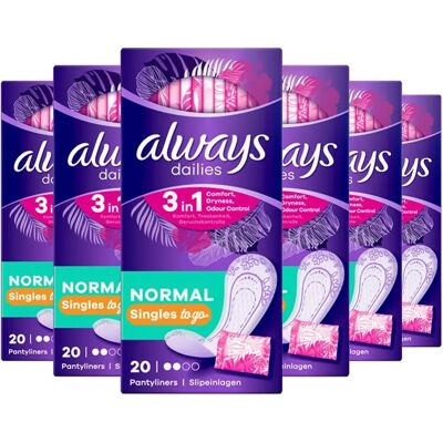 Always Dailies Individually Wrapped Normal Singles Pantyliners - Pantyliners Always Dailies Individually Wrapped Normal Singles Pantyliners - Pantyliners