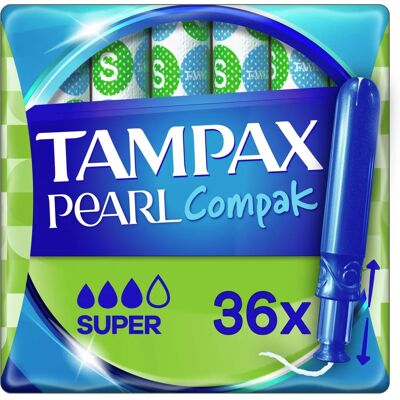 Tampones Pearl Compak Tampax - Probado ginecológicamente - 36 unidades Tampones Pearl Compak Tampax - Probado ginecológicamente - 36 unidades