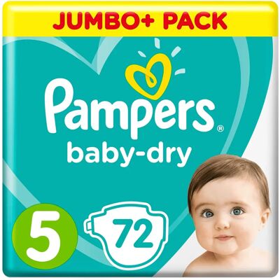 Pampers Baby-Dry Size 5 - Nappies, 72, 11-16kg Pampers Baby-Dry Size 5 - Nappies, 72, 11-16kg