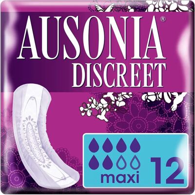 Ausonia Discreet Maxi Serviettes - Produits d'Incontinence - Publicité Ausonia Discreet Maxi Serviettes - Produits d'Incontinence - Publicité