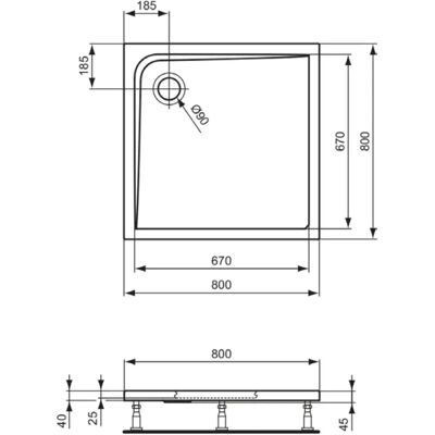 Ideal Standard K517201 - Piatto de duș ultra plat - 80x80cm Alb Ideal Standard K517201 - Piatto de duș ultra plat - 80x80cm Alb
