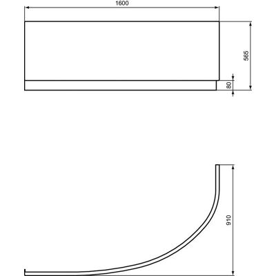 Ideal Standard K276001 - Asymmetrische Badewannenfront - Bad Accessoire Ideal Standard K276001 - Asymmetrische Badewannenfront - Bad Accessoire