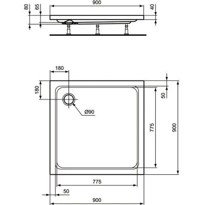 Ideal Standard K276701 Rechteckige Brausewanne - Duschwanne Ideal Standard K276701 Rechteckige Brausewanne - Duschwanne
