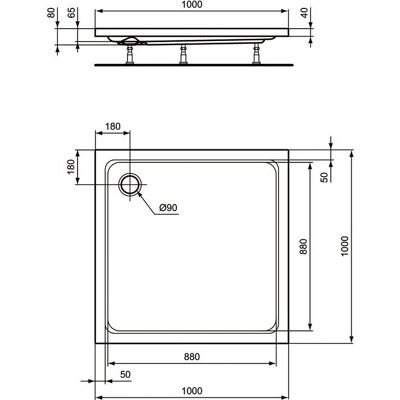 Ideal Standard K276801 Rechteckige Brausewanne - Duschwanne Ideal Standard K276801 Rechteckige Brausewanne - Duschwanne