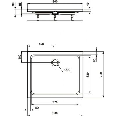 Ideal Standard K277201 Rechteckige Weiße Duschwanne - Duschwanne Ideal Standard K277201 Rechteckige Weiße Duschwanne - Duschwanne