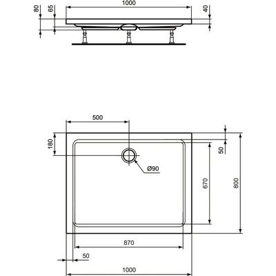 Ideal Standard K277401 Weiße Rechteckige Duschwanne - Duschwanne Ideal Standard K277401 Weiße Rechteckige Duschwanne - Duschwanne