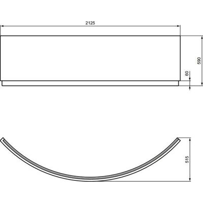 Ideal Standard - 1500mm Eckbadewanne Frontschürze - Badewannenvorleger Ideal Standard - 1500mm Eckbadewanne Frontschürze - Badewannenvorleger