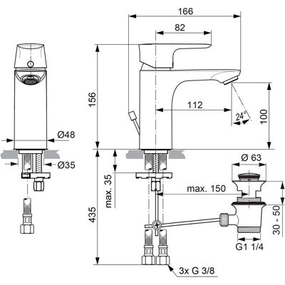 Ideal Standard A7022AA Connect Air Niederdruckarmatur - Wasserhahn Ideal Standard A7022AA Connect Air Niederdruckarmatur - Wasserhahn