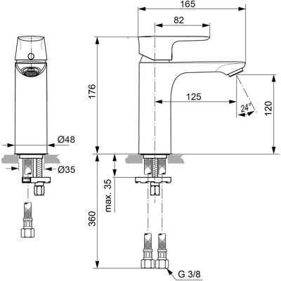 Ideal Standard A7055AA - Connect Air Armatur - 5 l/min - Chrom Ideal Standard A7055AA - Connect Air Armatur - 5 l/min - Chrom