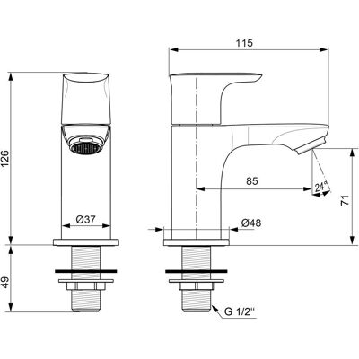 Supapă de aer Ideal Standard Connect Air - 85mm, Gri Magnetic Supapă de aer Ideal Standard Connect Air - 85mm, Gri Magnetic