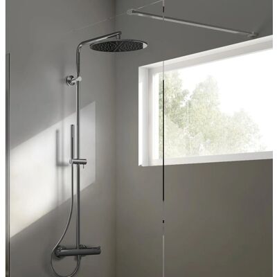 Coloană de duș Ideal Standard T125 - Termostatică, Gri, Montaj pe perete Coloană de duș Ideal Standard T125 - Termostatică, Gri, Montaj pe perete