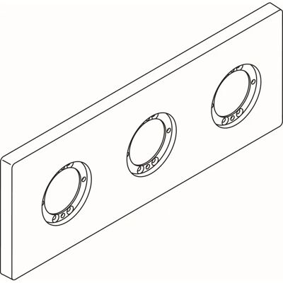 Rozetă Rectangulară Archimodule cu 3 Guri - Ideal Standard Rozetă Rectangulară Archimodule cu 3 Guri - Ideal Standard