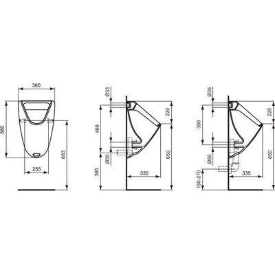 Ideal Standard K553801 Siphonic Eurovit Urinal - Weiß Ideal Standard K553801 Siphonic Eurovit Urinal - Weiß